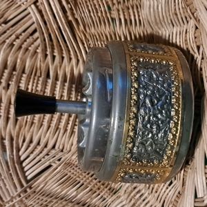 Vintage, Silver Tone & Gold tone Push Ashtray.